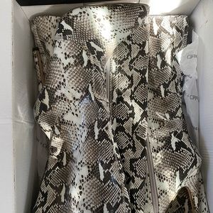 Animal print high boots